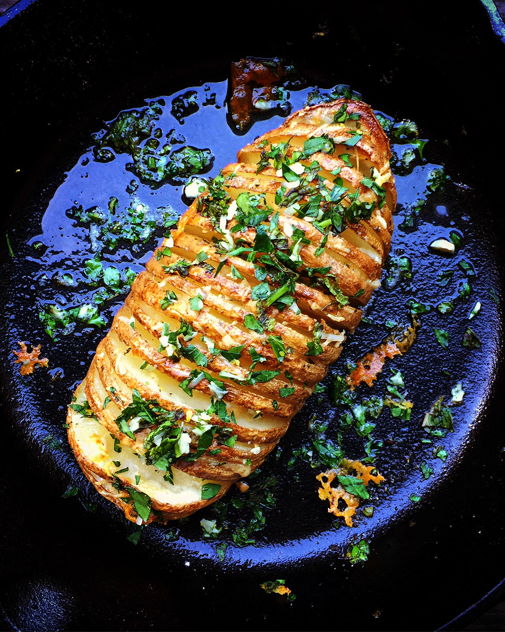 Herb and Cheesy Hasselback Potatoes TasteFood